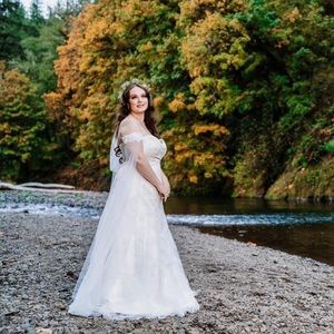 A Line strapless wedding dress ivory